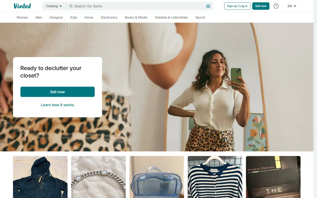 Vinted homepage