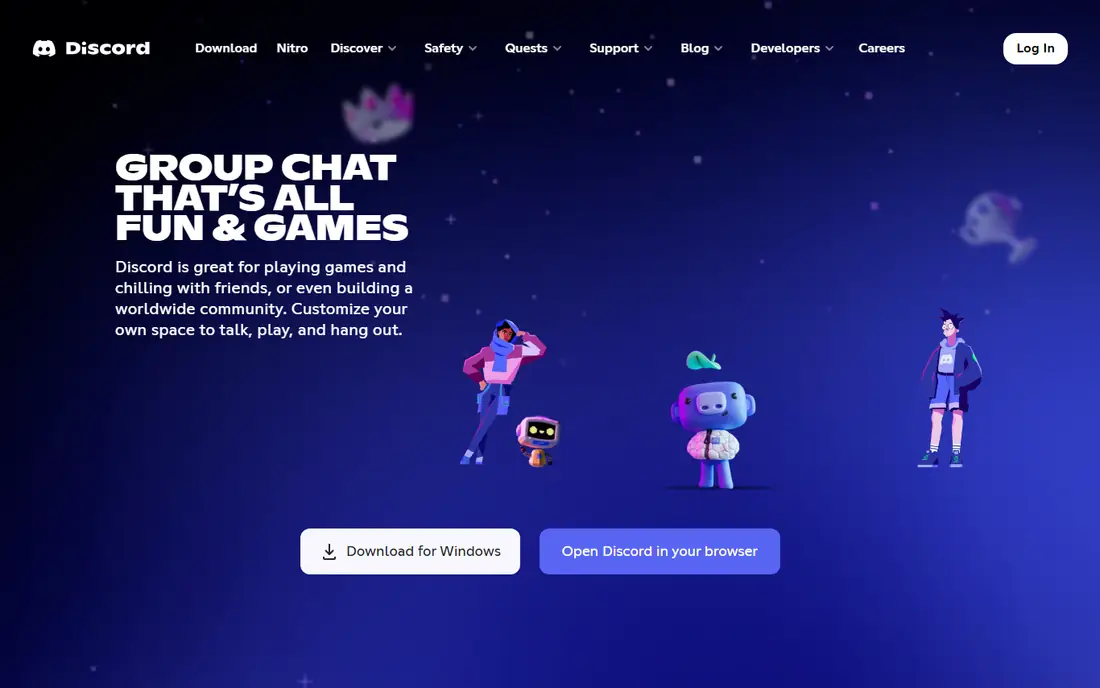 Discord homepage