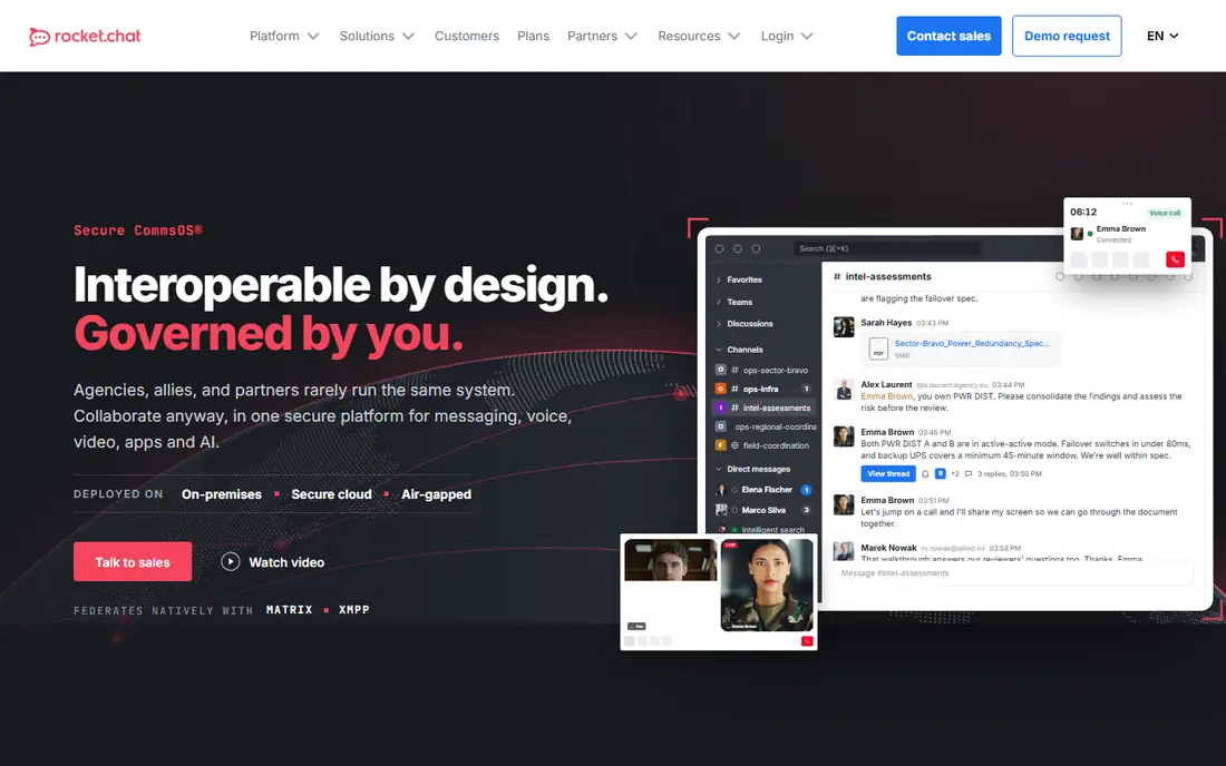 Rocket.Chat homepage