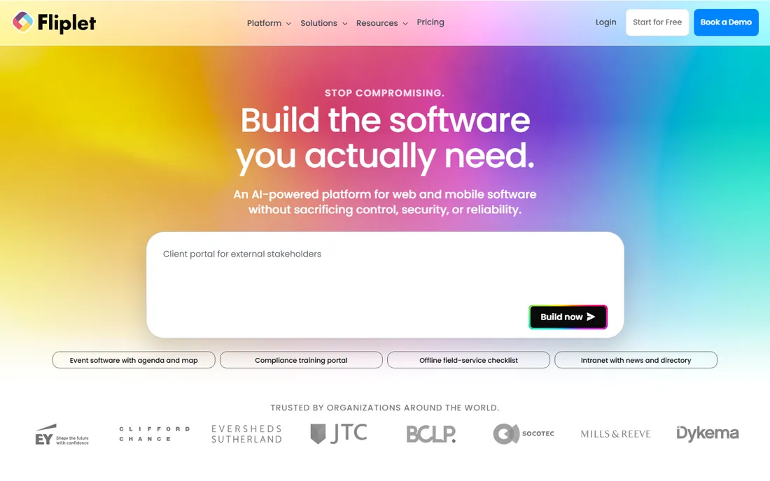 Fliplet homepage