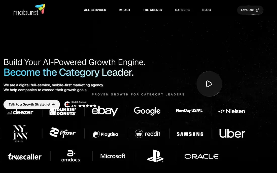 Moburst homepage