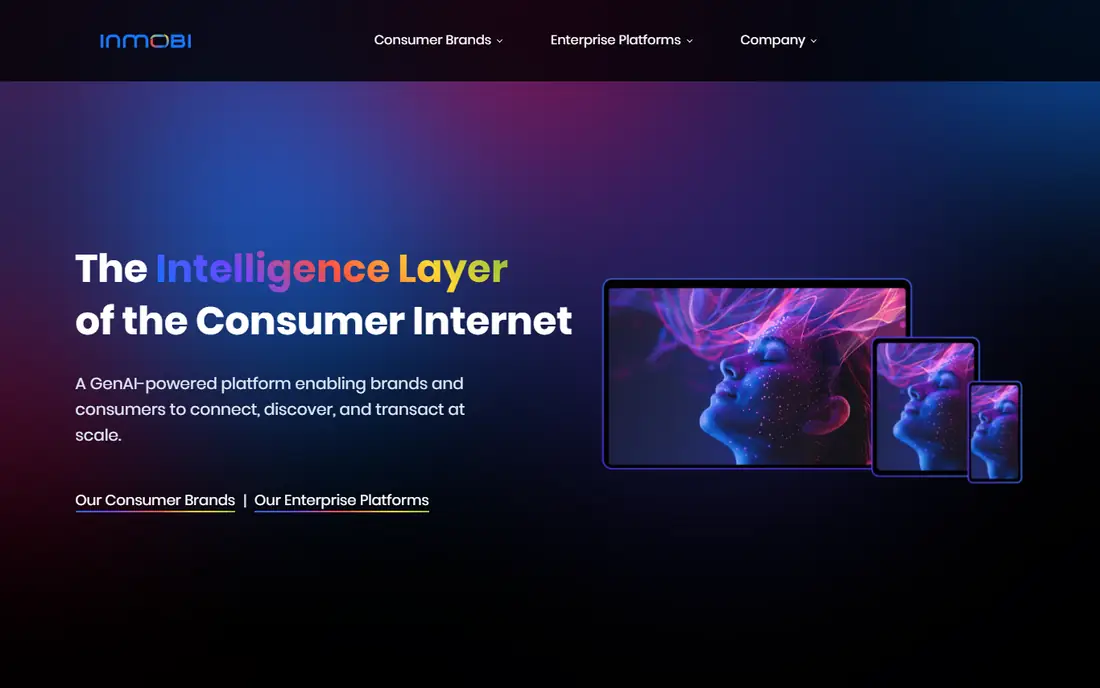 InMobi homepage