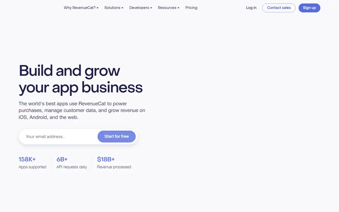 RevenueCat homepage