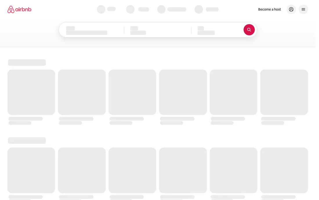 Airbnb homepage