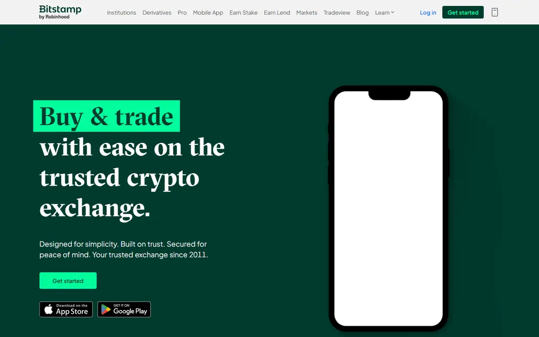Bitstamp homepage
