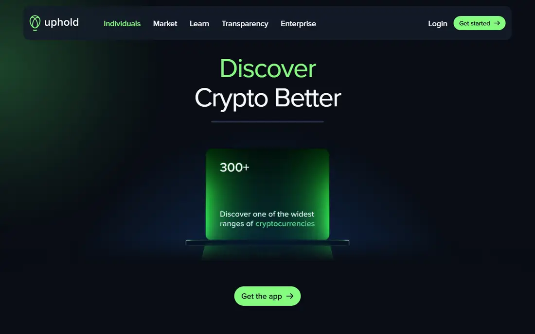 Uphold homepage