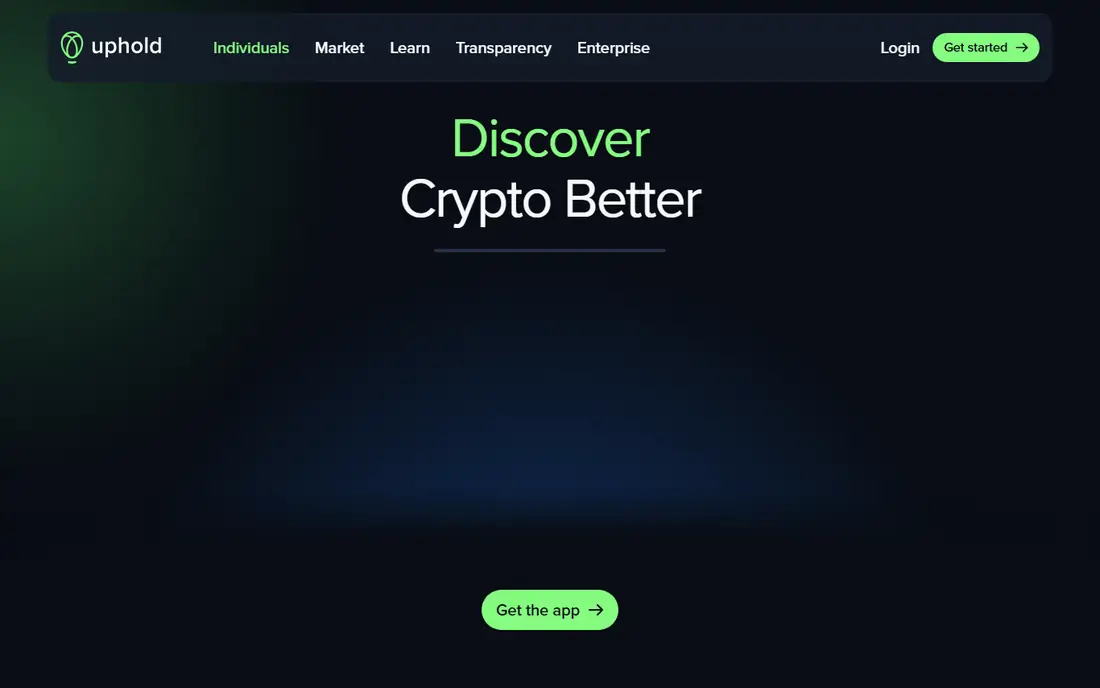 Uphold homepage