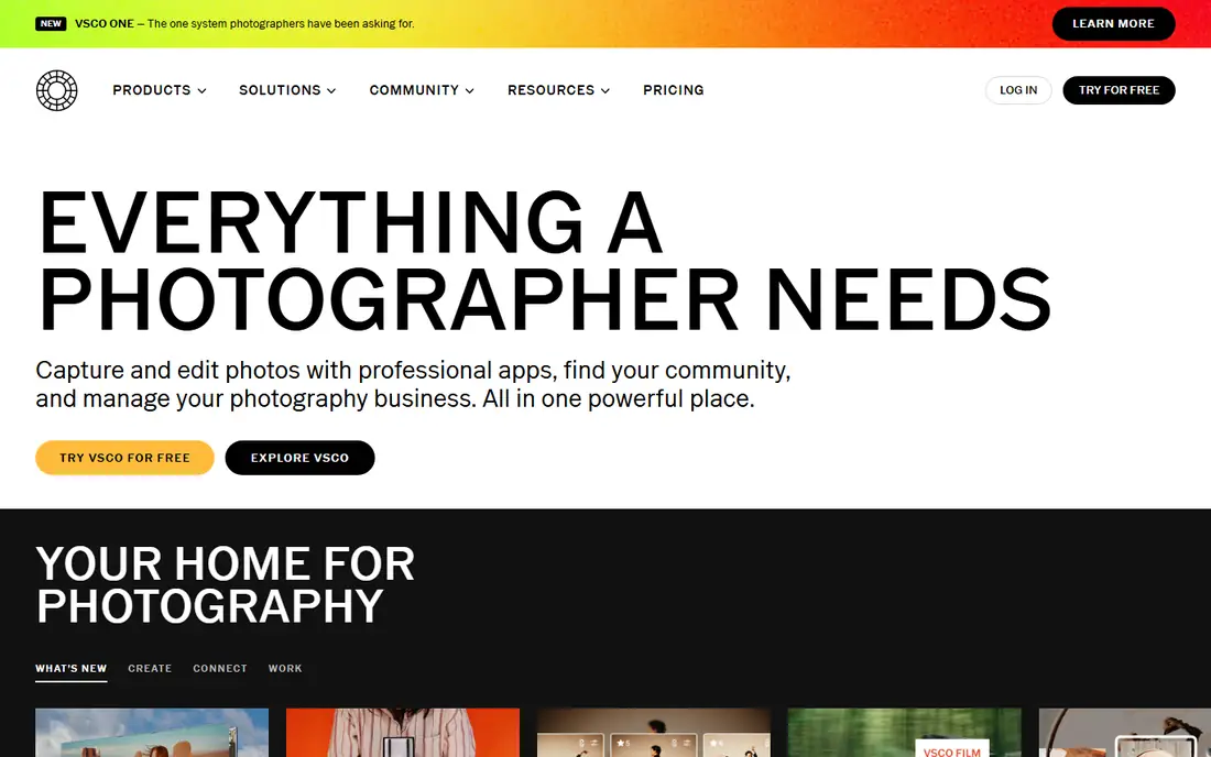VSCO homepage