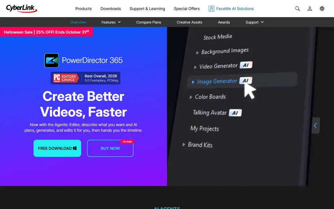 PowerDirector homepage