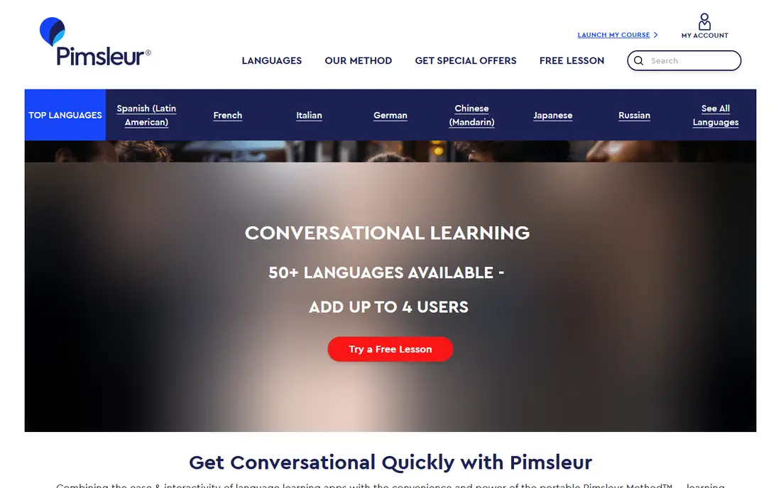 Pimsleur homepage