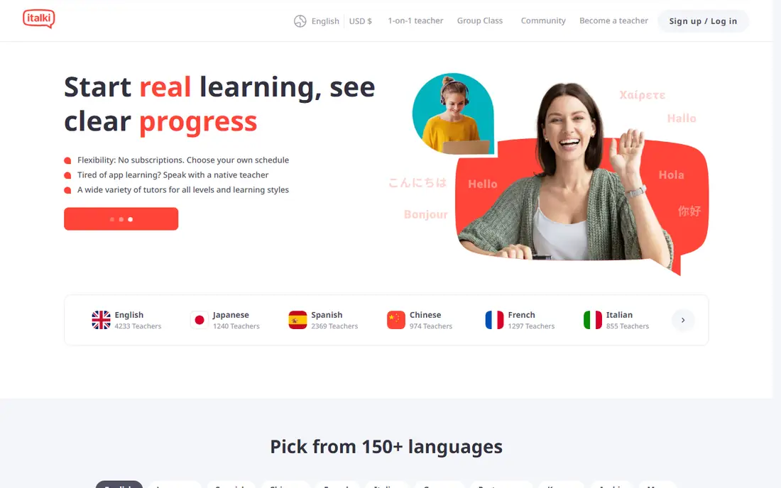 italki homepage