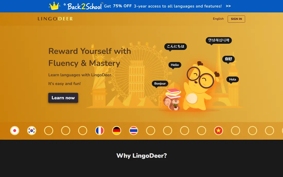 LingoDeer homepage