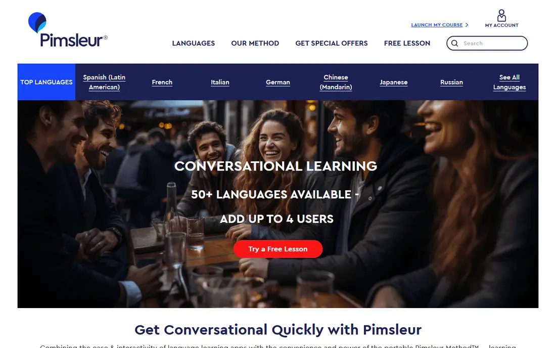 Pimsleur homepage