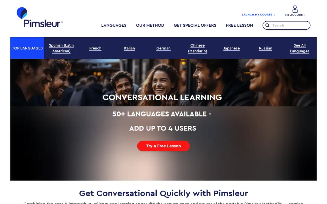 Pimsleur homepage