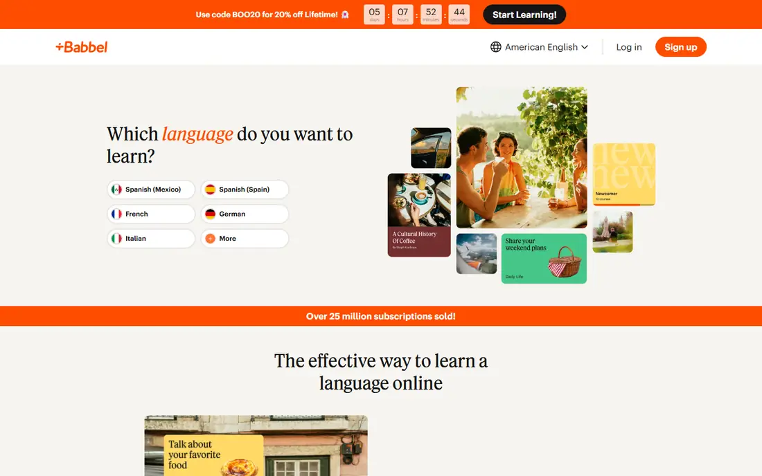 Babbel homepage