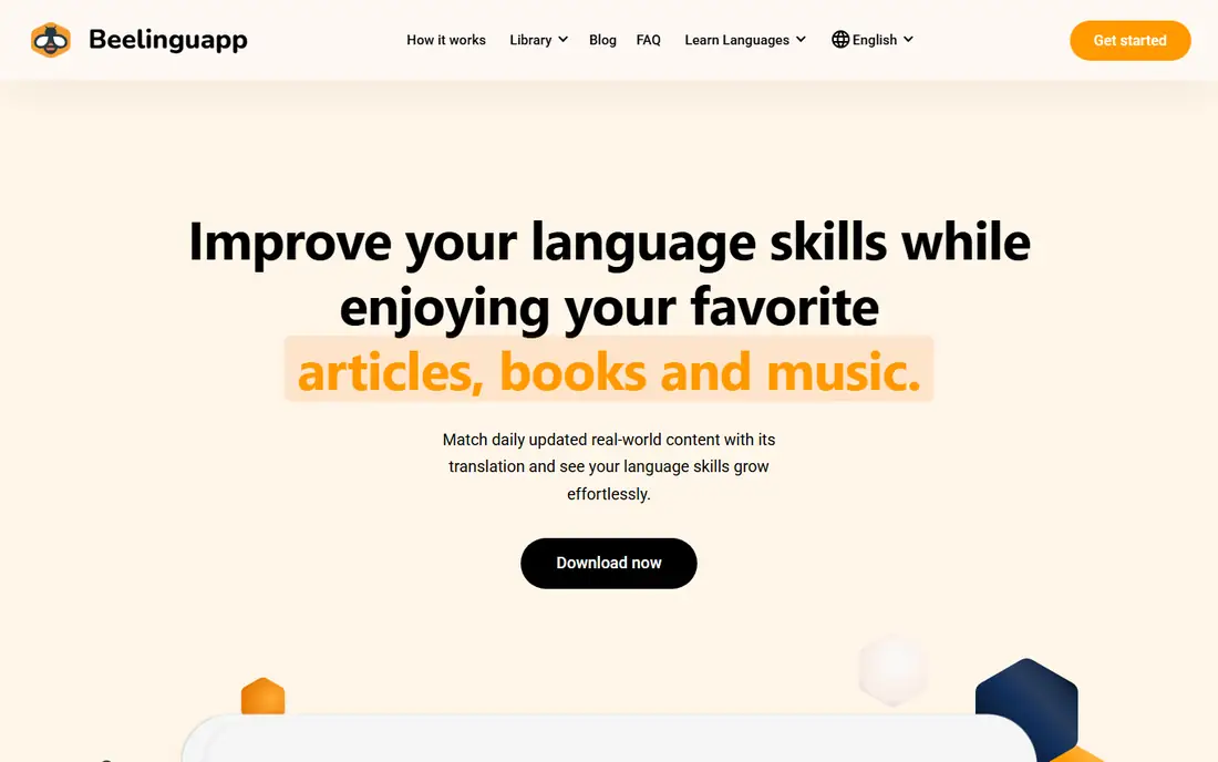 Beelinguapp homepage