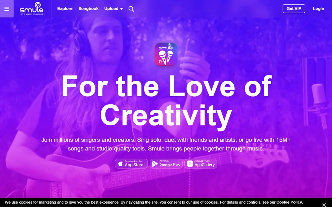 Smule homepage