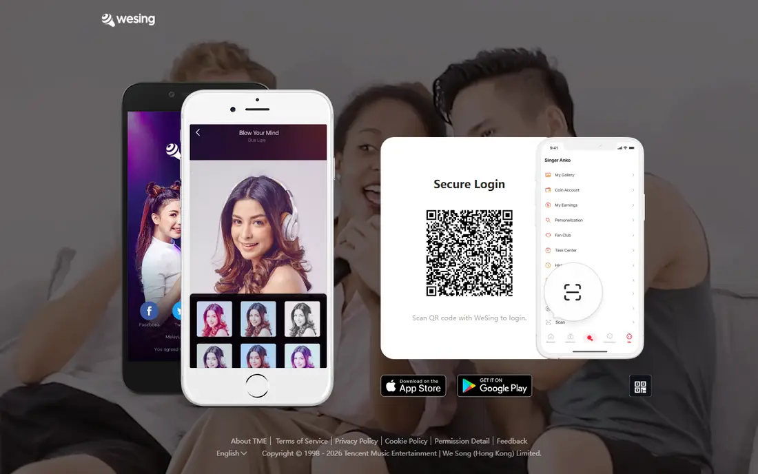 WeSing homepage