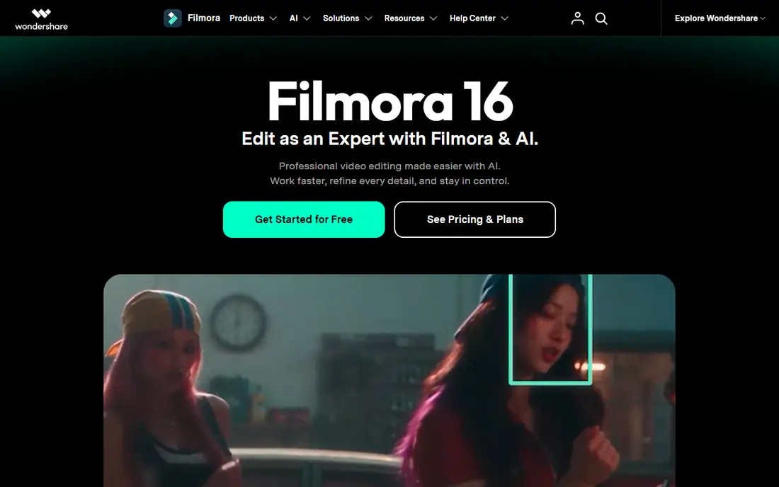 Filmora homepage