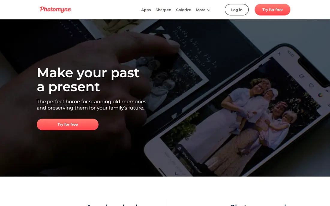 Photomyne homepage