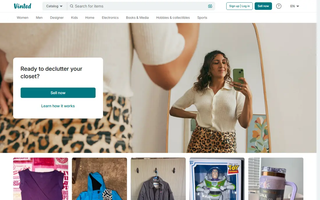 Vinted homepage