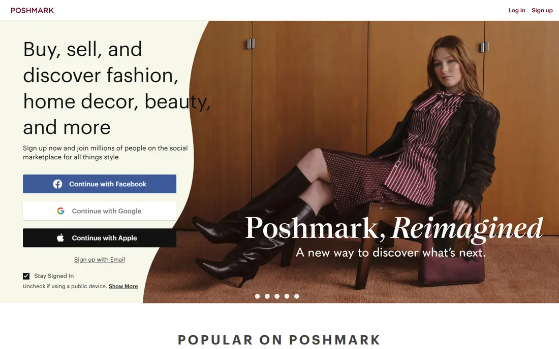 Poshmark homepage