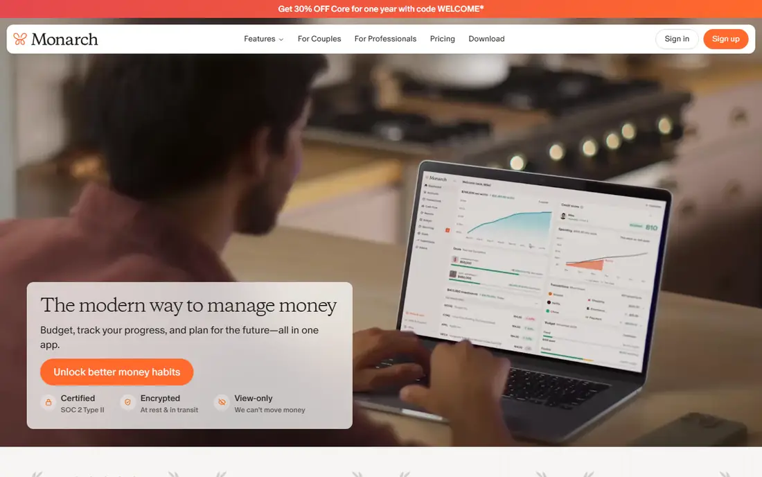 Monarch Money homepage