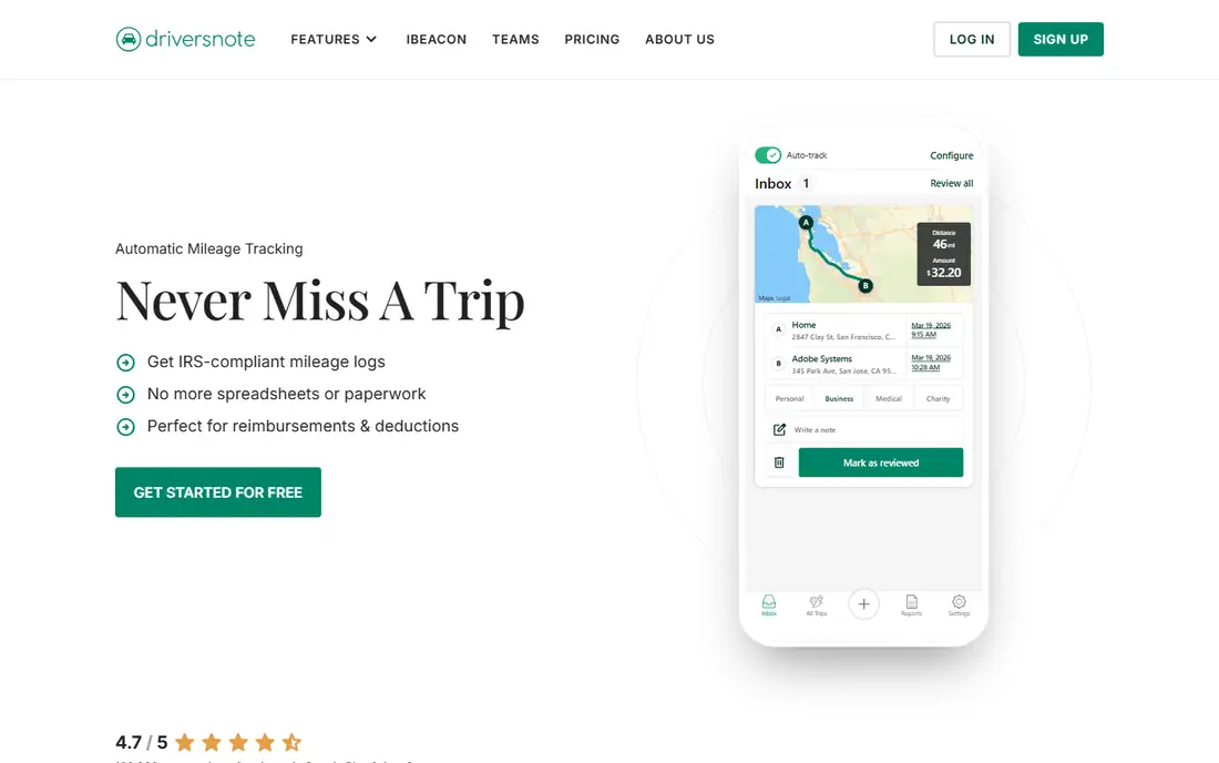 Driversnote homepage