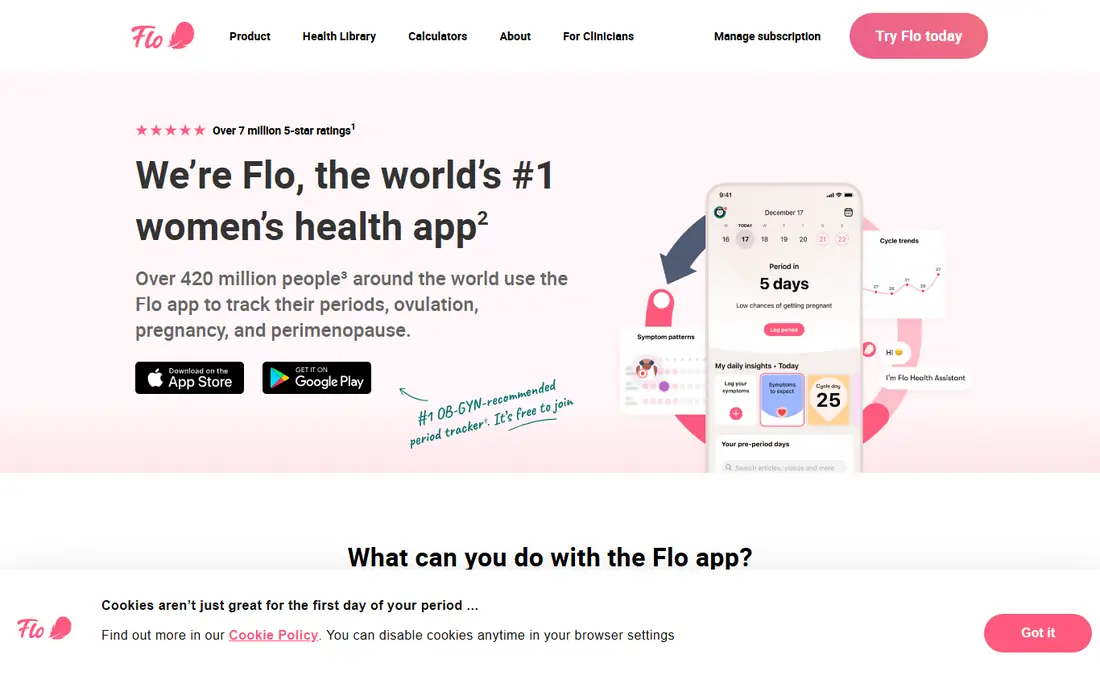 Flo homepage