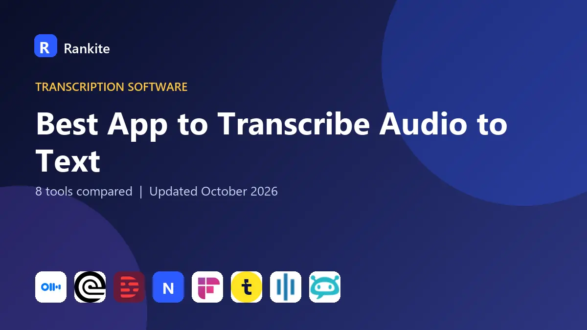 Best App to Transcribe Audio to Text in 2026: 8 Tools Compared