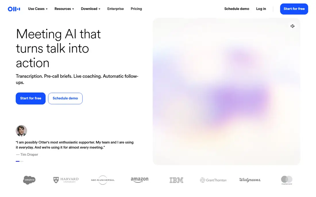 Otter.ai homepage