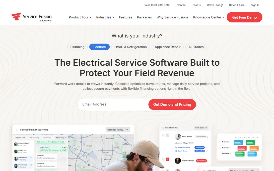 Service Fusion homepage