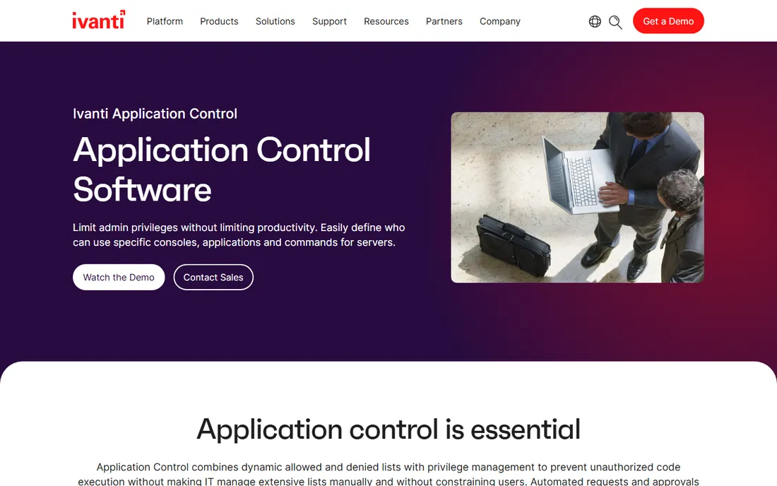 Ivanti Application Control homepage