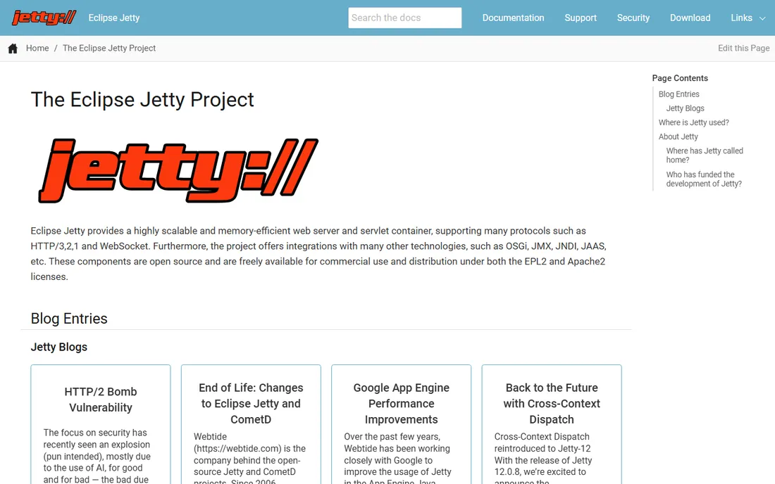 Eclipse Jetty homepage