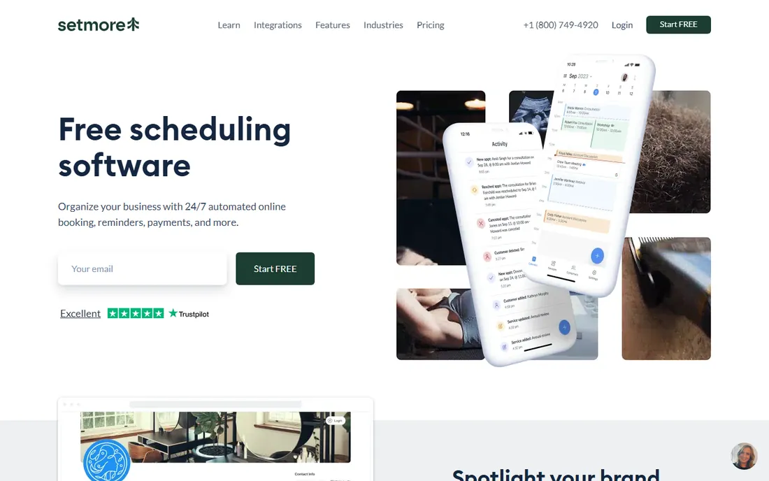 Setmore homepage