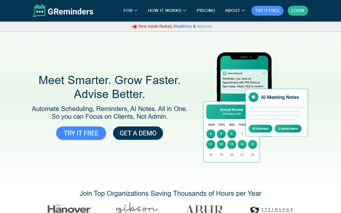 GReminders homepage