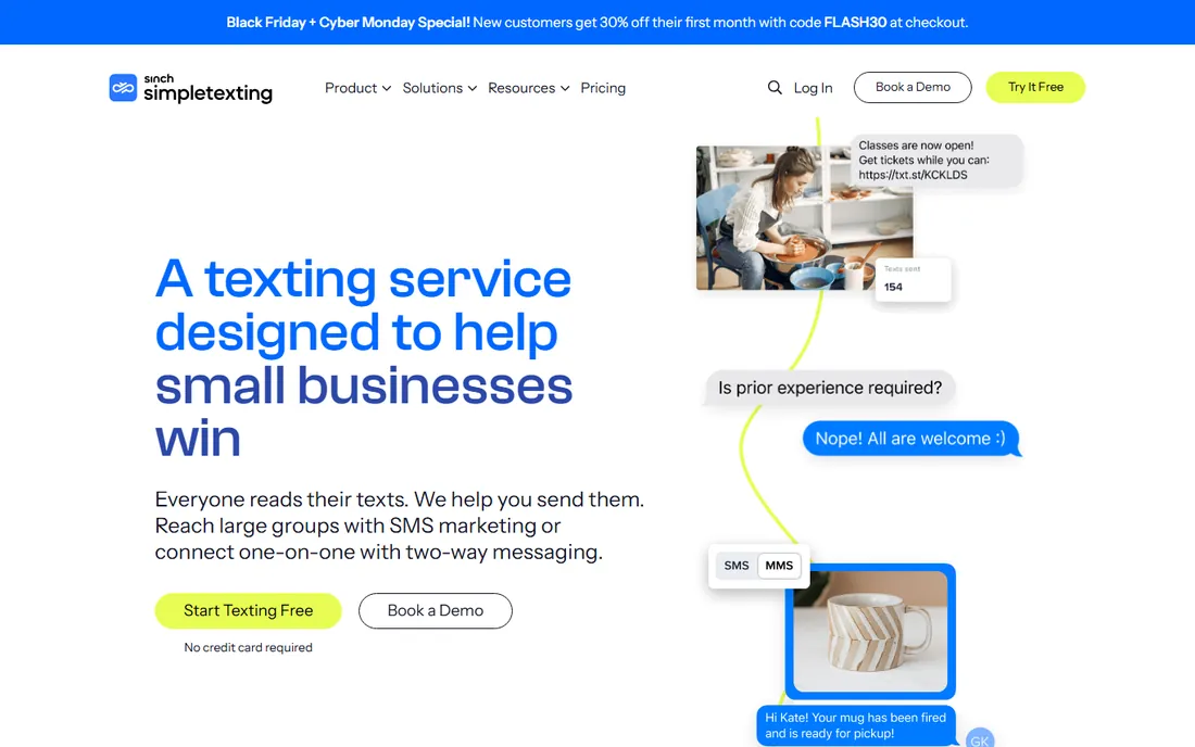 SimpleTexting homepage