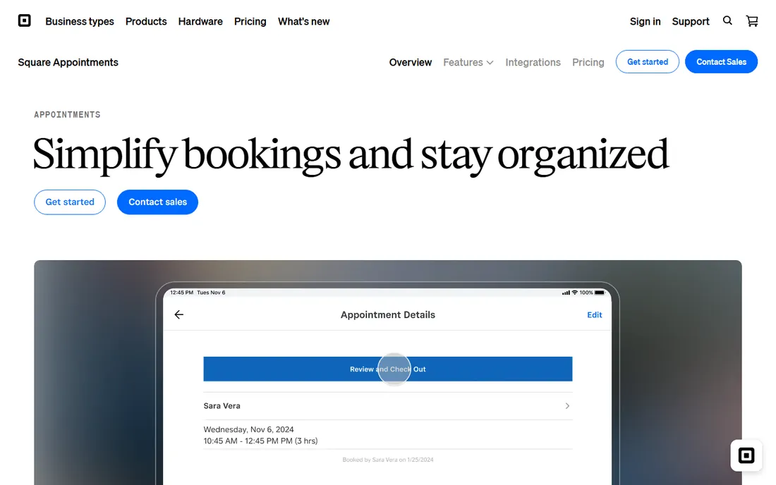 Square Appointments homepage