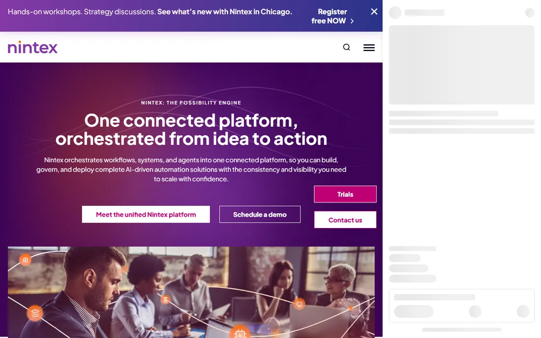 Nintex homepage