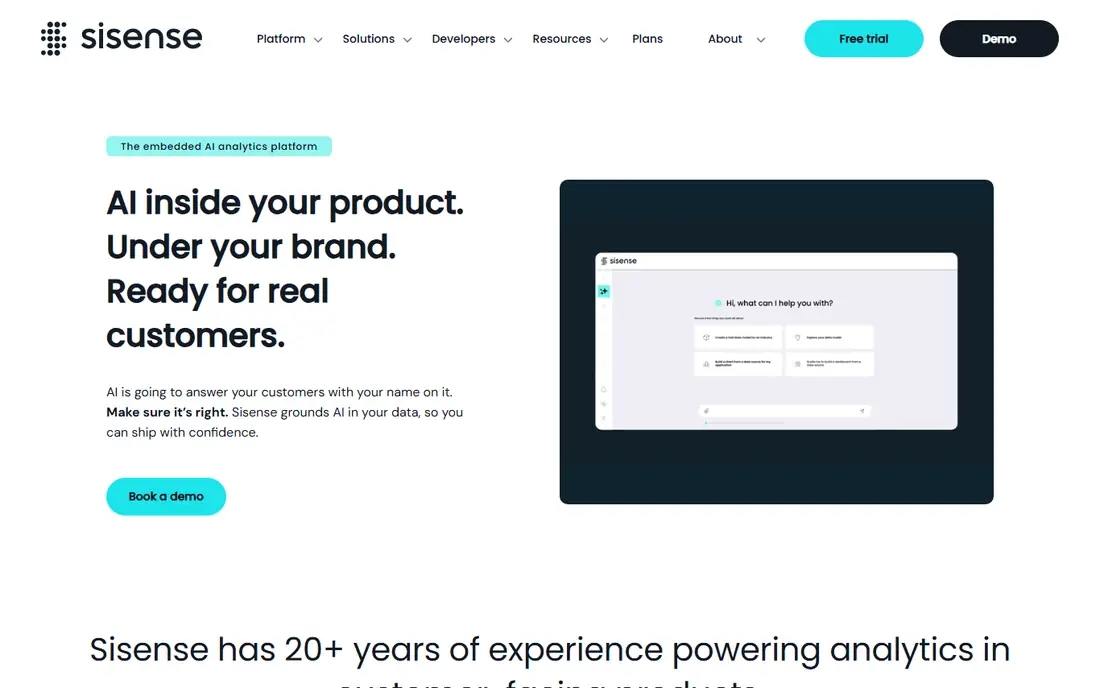 Sisense homepage
