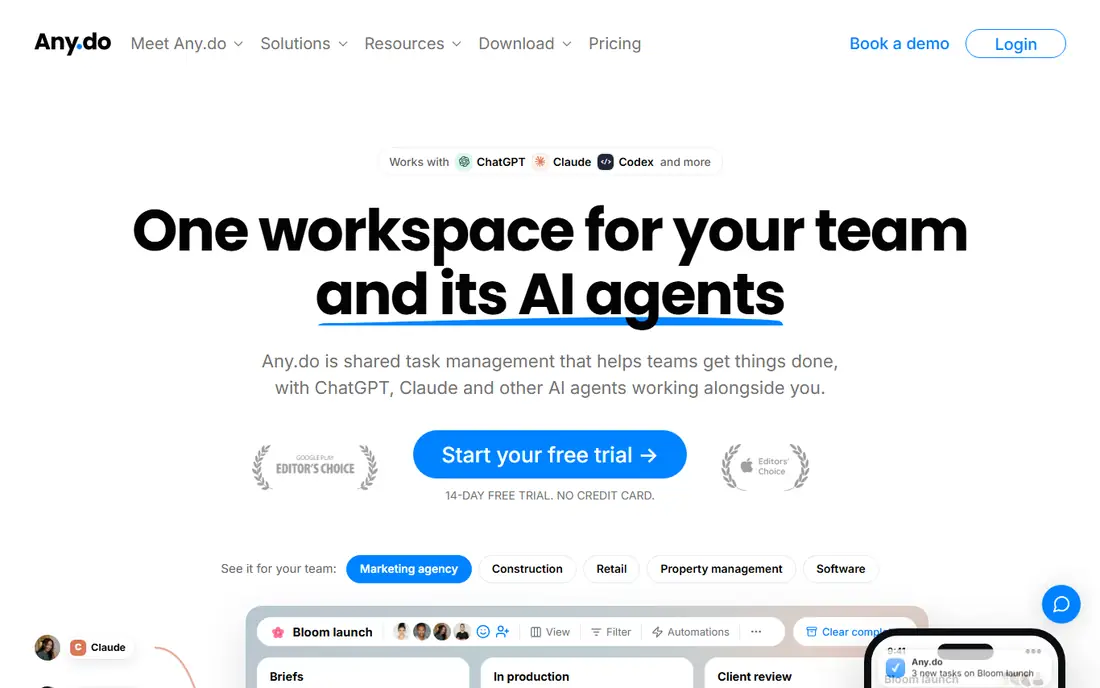 Any.do homepage