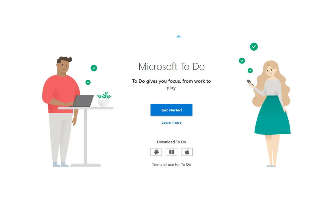 Microsoft To Do homepage