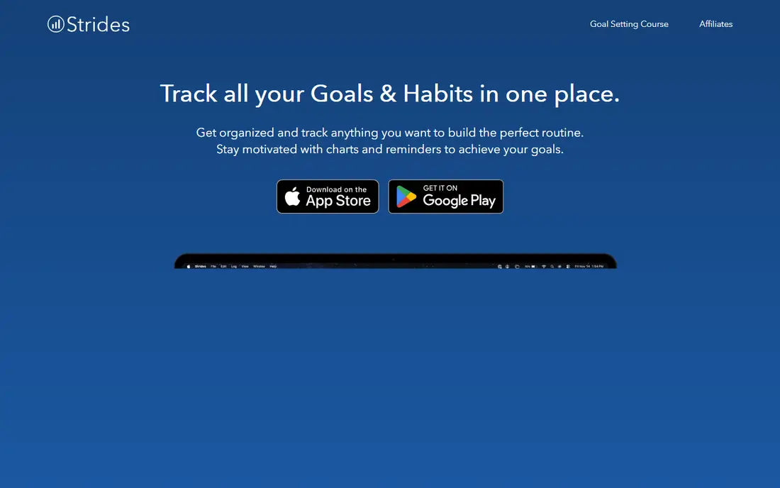 Strides homepage