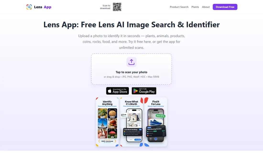 Lens AI homepage
