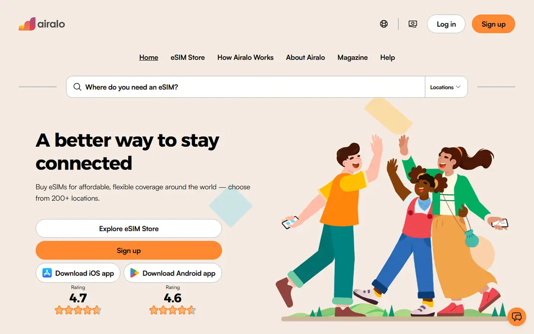Airalo homepage