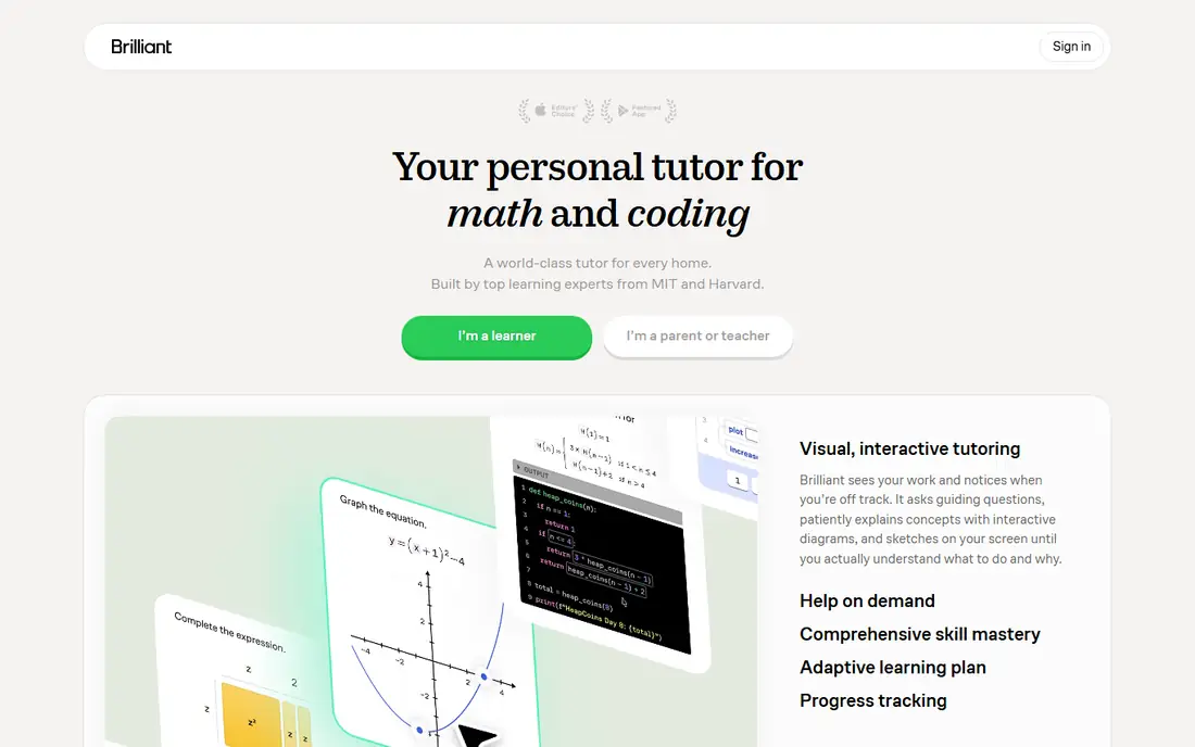 Brilliant homepage