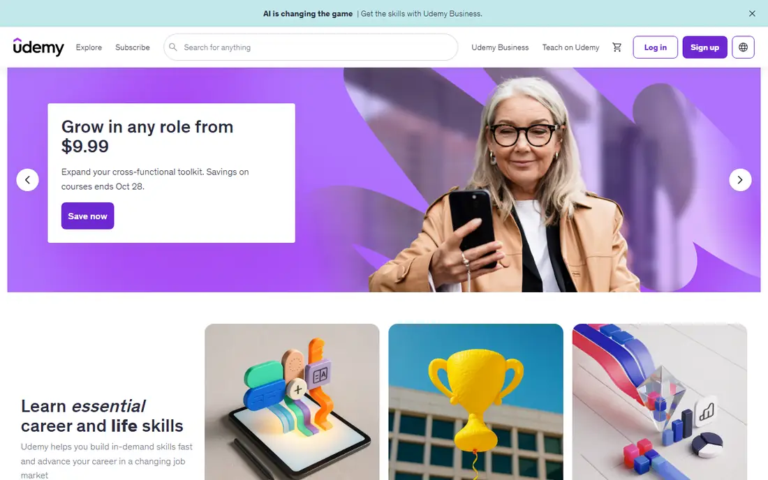 Udemy homepage