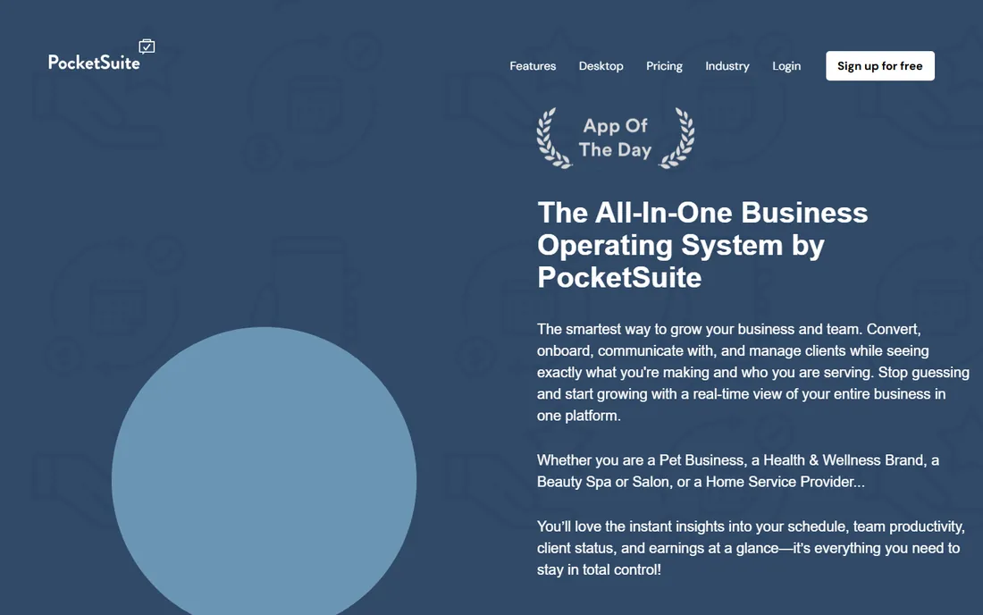PocketSuite homepage