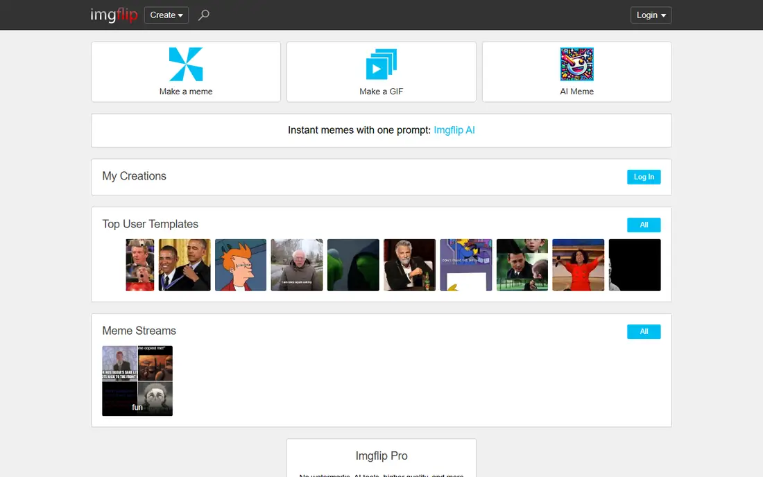 Imgflip homepage