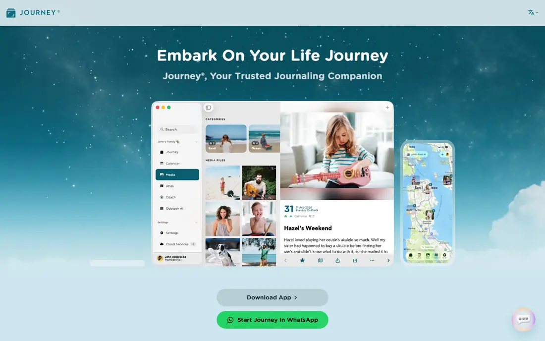 Journey homepage